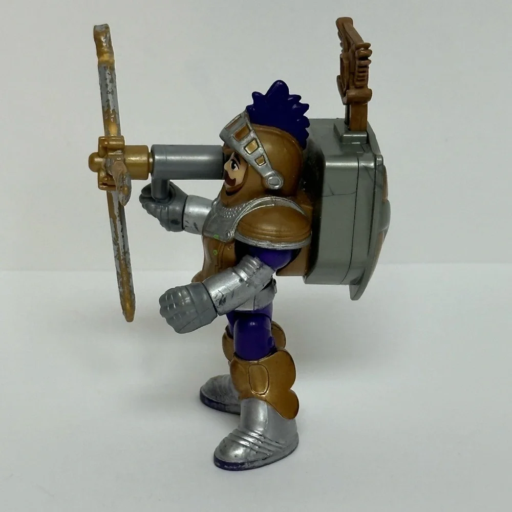 Imaginext SIR PETER THE KNIGHT Figure Tri Sword Armor Weapon 2012 Fisher Price